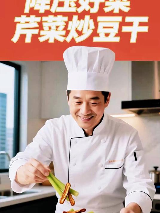 降压需吃芹菜炒豆干，凉拌，适合高血压人群
