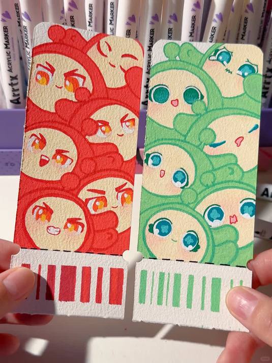 考完了吗快来画超可爱的蛋仔书签