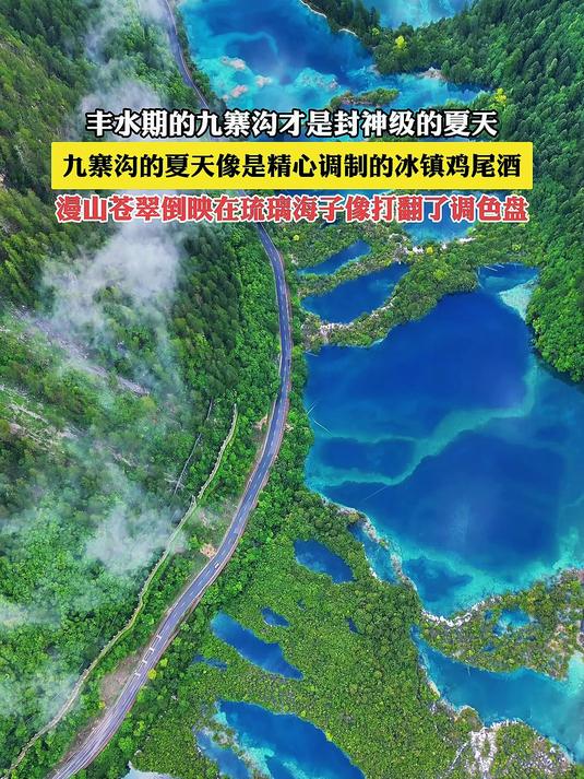 丰水期的九寨沟才是封神级的夏天,它的夏天像是精心调制的鸡尾酒