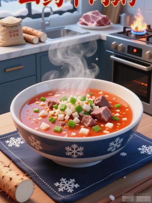 冬季多吃山药羊肉粥驱寒长寿