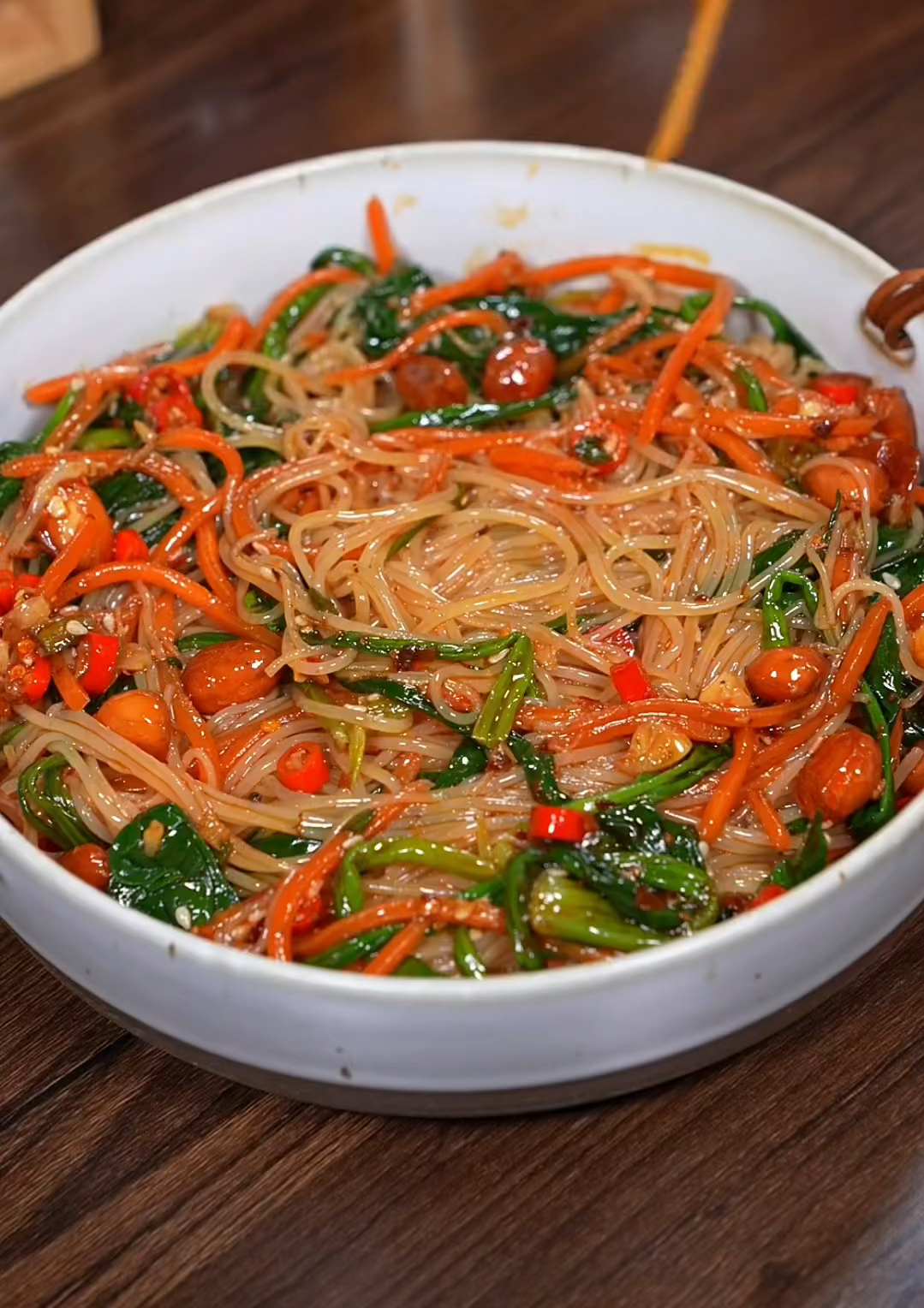 果仁菠菜粉丝
