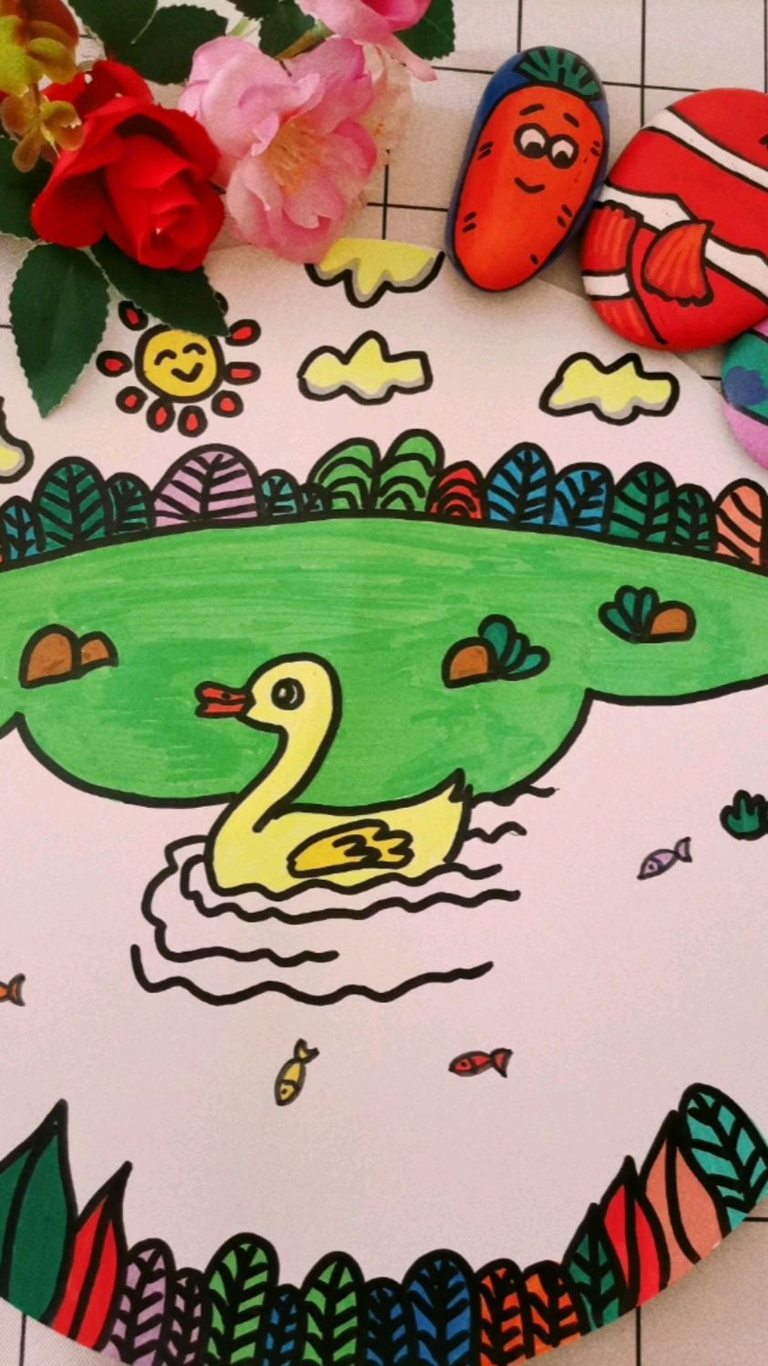 用丙烯马克笔画一幅春天主题画