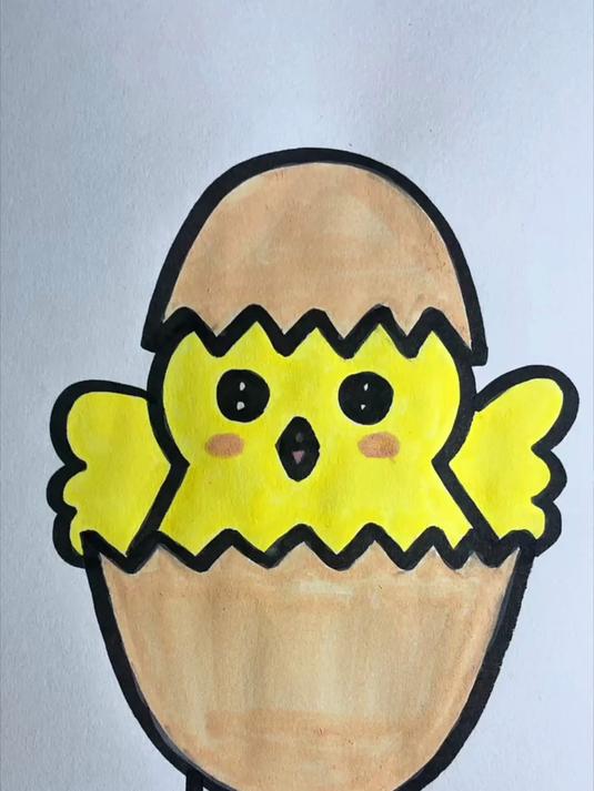 一学就会画的小鸡蛋