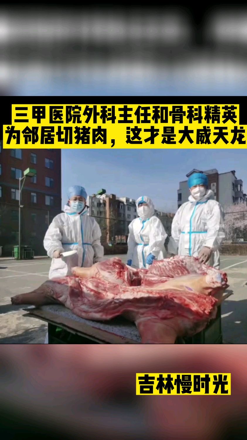 三甲医院的外科主任和骨科精英,亲自为邻居切猪肉!