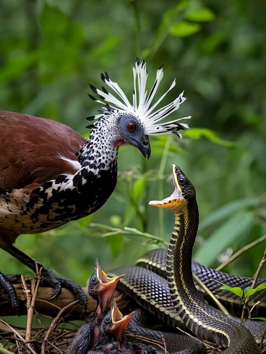 母爱沸腾!野鸡与蛇的激战!