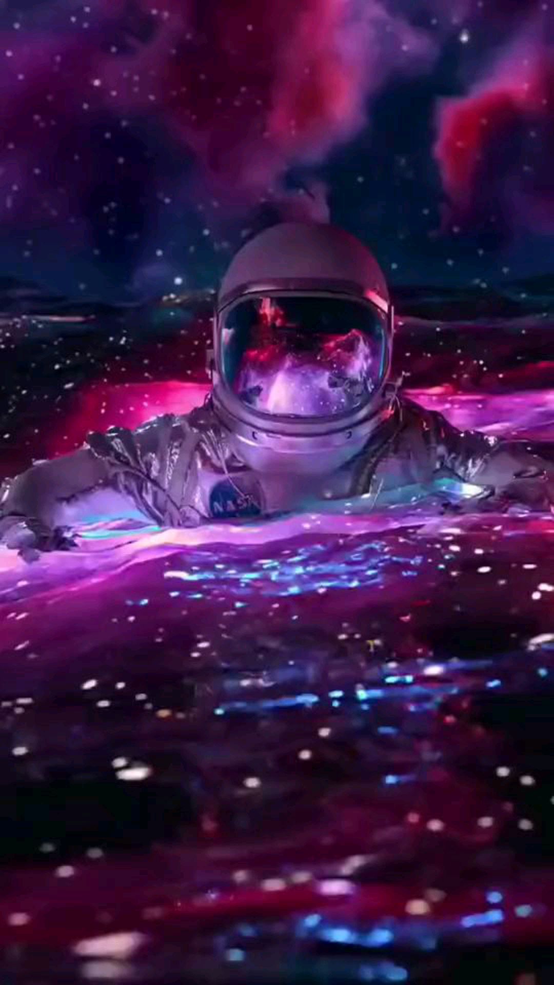 太空海洋中的宇航员,高清,可做锁屏或壁纸