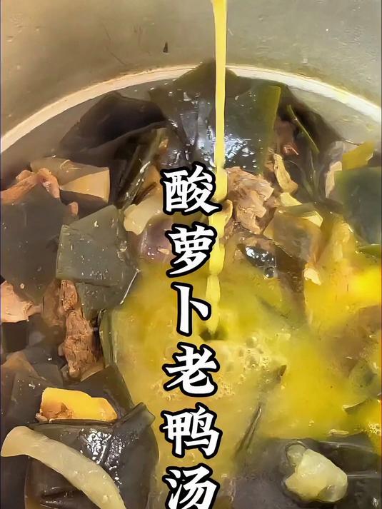 没胃口就炖一锅酸萝卜老鸭汤，不用炒菜也能连干两碗米饭