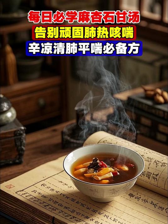 每日必学麻杏石甘汤，告别顽固肺热咳喘，辛凉清肺平喘必备方