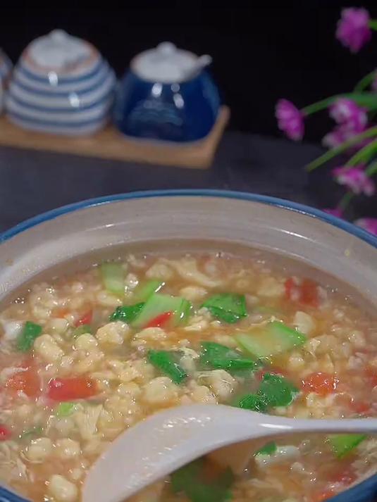 疙瘩汤在家这样做营养美味，简单又好吃