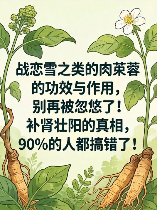 战恋雪之类的肉苁蓉的功效与作用，别再被忽悠了！补肾壮阳的真相，90%的人都搞错了！