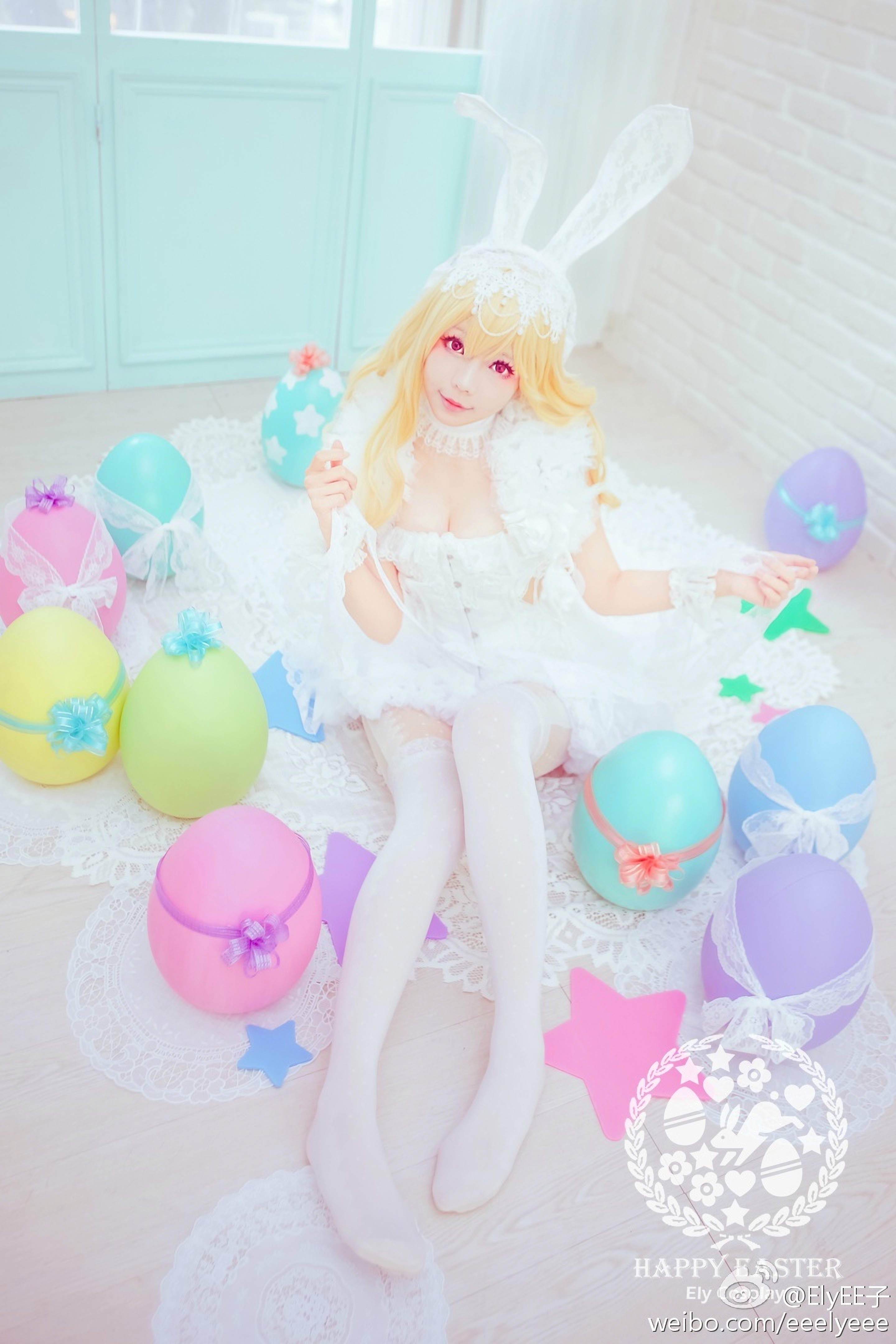 Ely_eee(ElyEE子) NO.008 — 兔耳白礼服[9P11M]-六色网