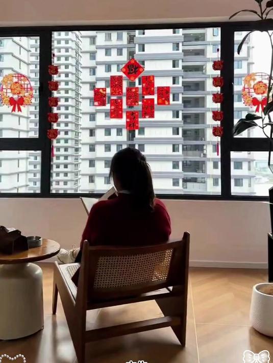 2026新年快乐玻璃贴纸门贴