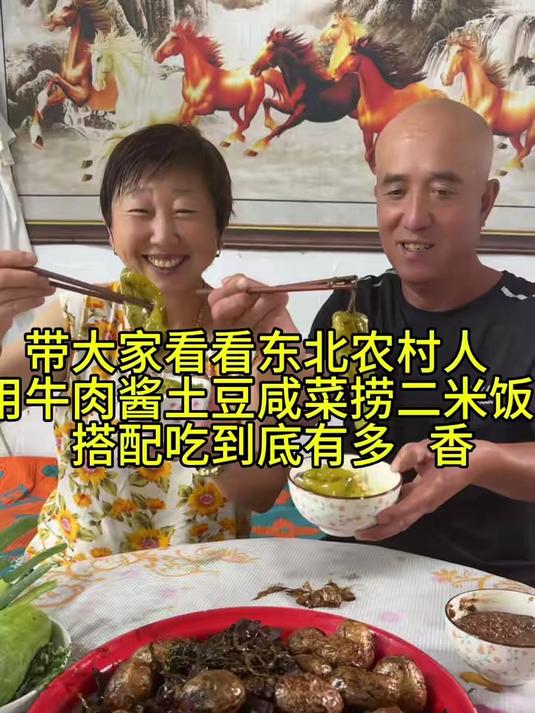 用牛肉做的酱土豆咸菜真好吃
