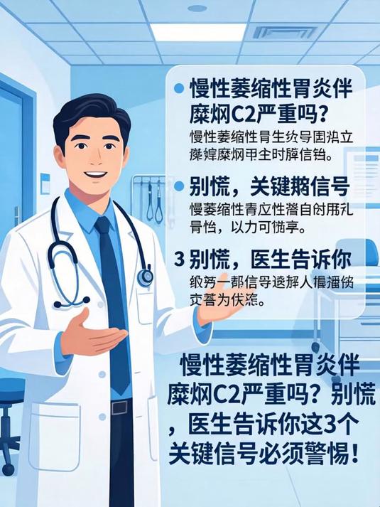 慢性萎缩性胃炎伴糜烂c2严重吗?别慌,医生告诉你这3个关键信号必须警惕!