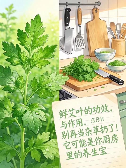 鲜艾叶的功效与作用,别再当杂草扔了!它可能是你厨房里的养生宝