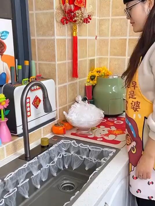   防堵水槽漏网，厨房洗菜盆必备，残渣一网打尽