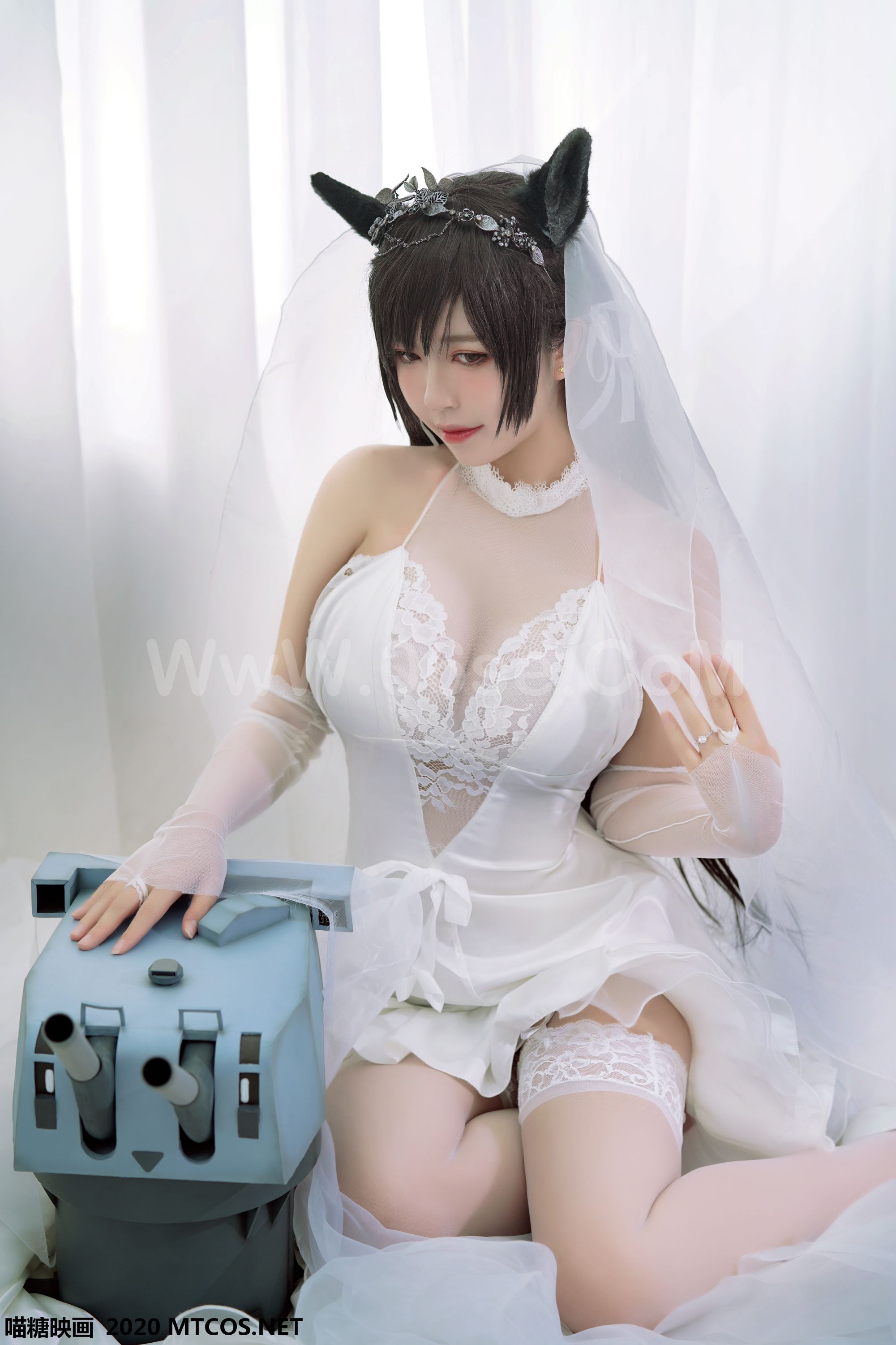 图片[2]-[MTCos] 喵糖映画 Vol.115 半半子 婚纱爱宕-六色网