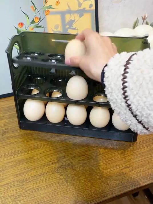 家用厨房冰箱侧门透明鸡蛋收纳盒多层防摔分格鸡蛋架