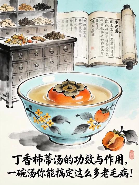 丁香柿蒂汤的功效与作用,一碗汤竟能搞定这么多老毛病!