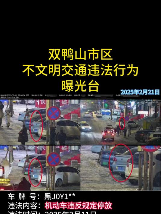 双鸭山市区 不文明交通违法行为 曝光台