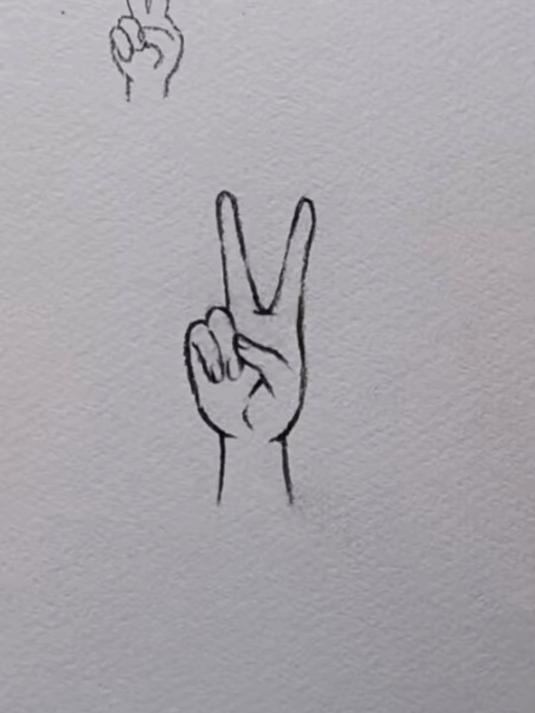 简单画比耶手