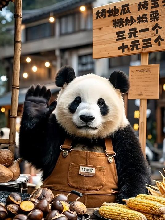 萌宝摆摊咯~烤地瓜,烤玉米,糖炒板栗~