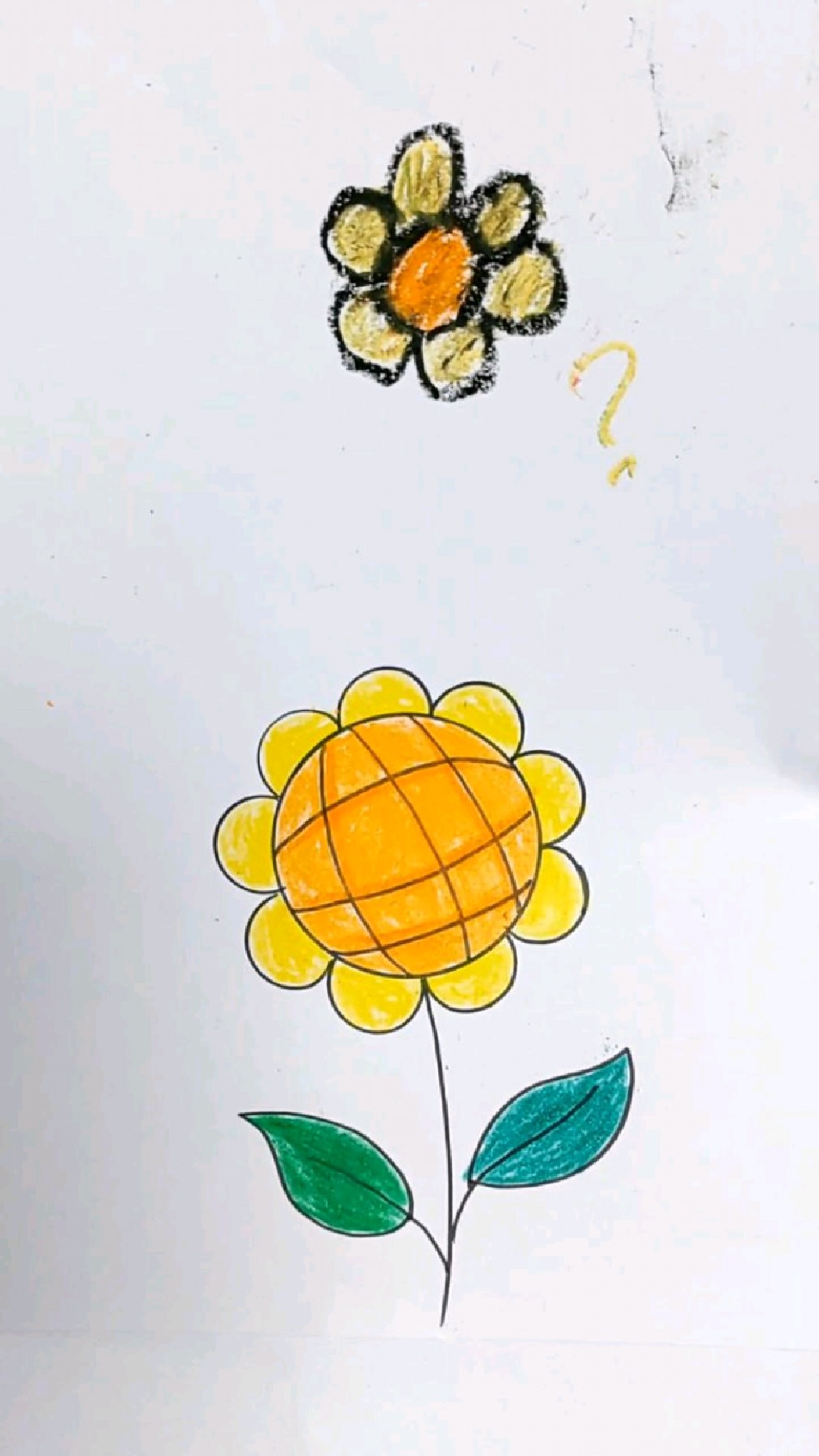 向日葵简笔画,儿童画,创意画,幼儿园美术,简笔画花朵