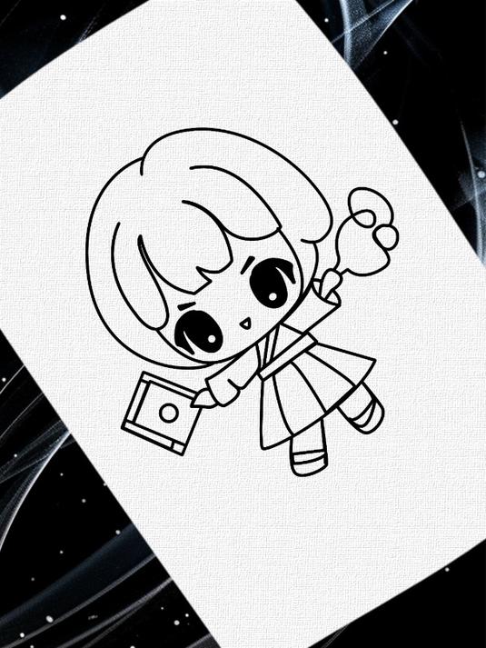 快速上手画Q版女孩步骤教程 萌物 简笔画