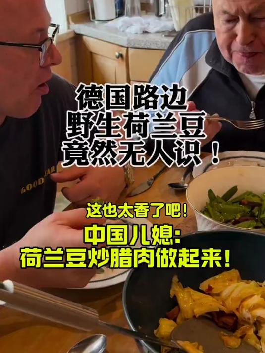 德国路边野生荷兰豆竟无人识！这也太香了中国儿媳：荷兰豆炒腊肉