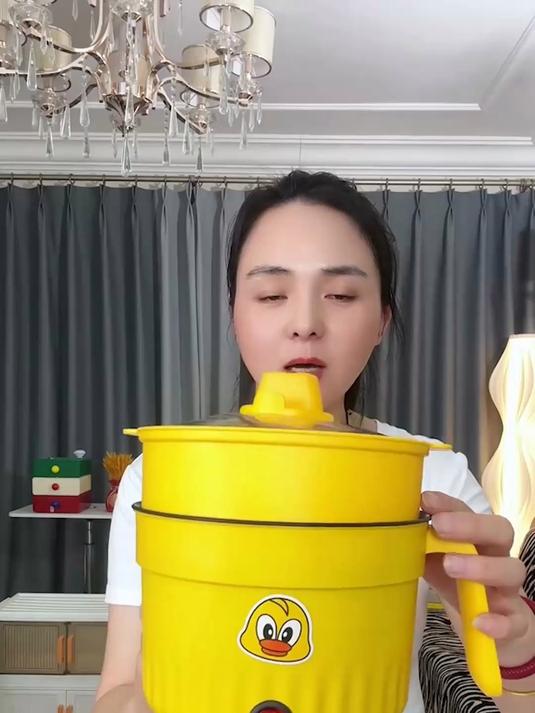 十几块拿下多功能电煮锅,小黄鸭造型超可爱,炒菜炖汤样样都行#电煮锅##多功能电煮锅##电蒸