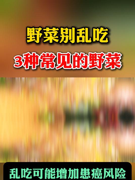 野菜别乱吃,3种常见的野菜,乱吃可能增加患癌风险!