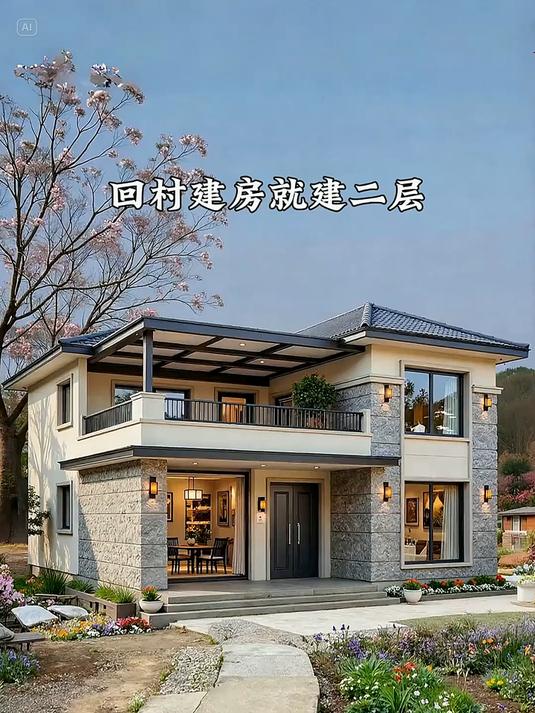 回村建房就建二层,这款简约欧式风就不错
