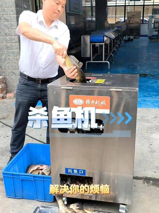 杀鱼机杀鲫鱼适用于多种鱼类,一机搞定,轻轻松松做生意#去鳞开背杀鱼机##杀鱼机#
