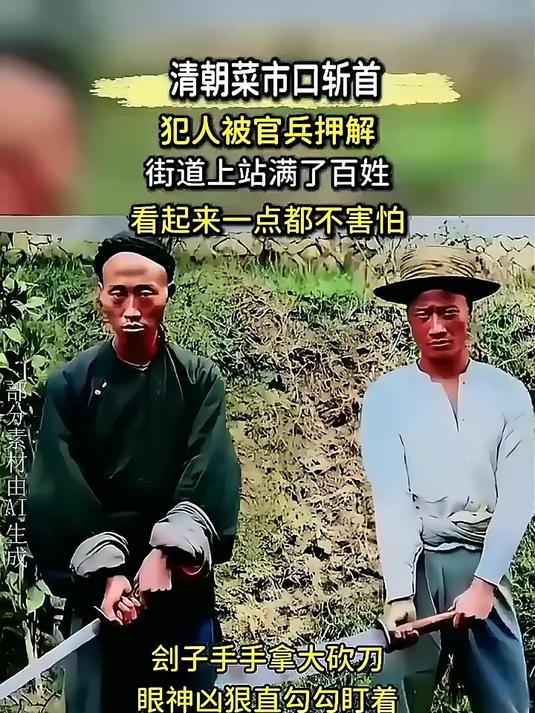 百年前菜市口刑场旧影，刽子手刀起刀落，眼神写满冷酷_0