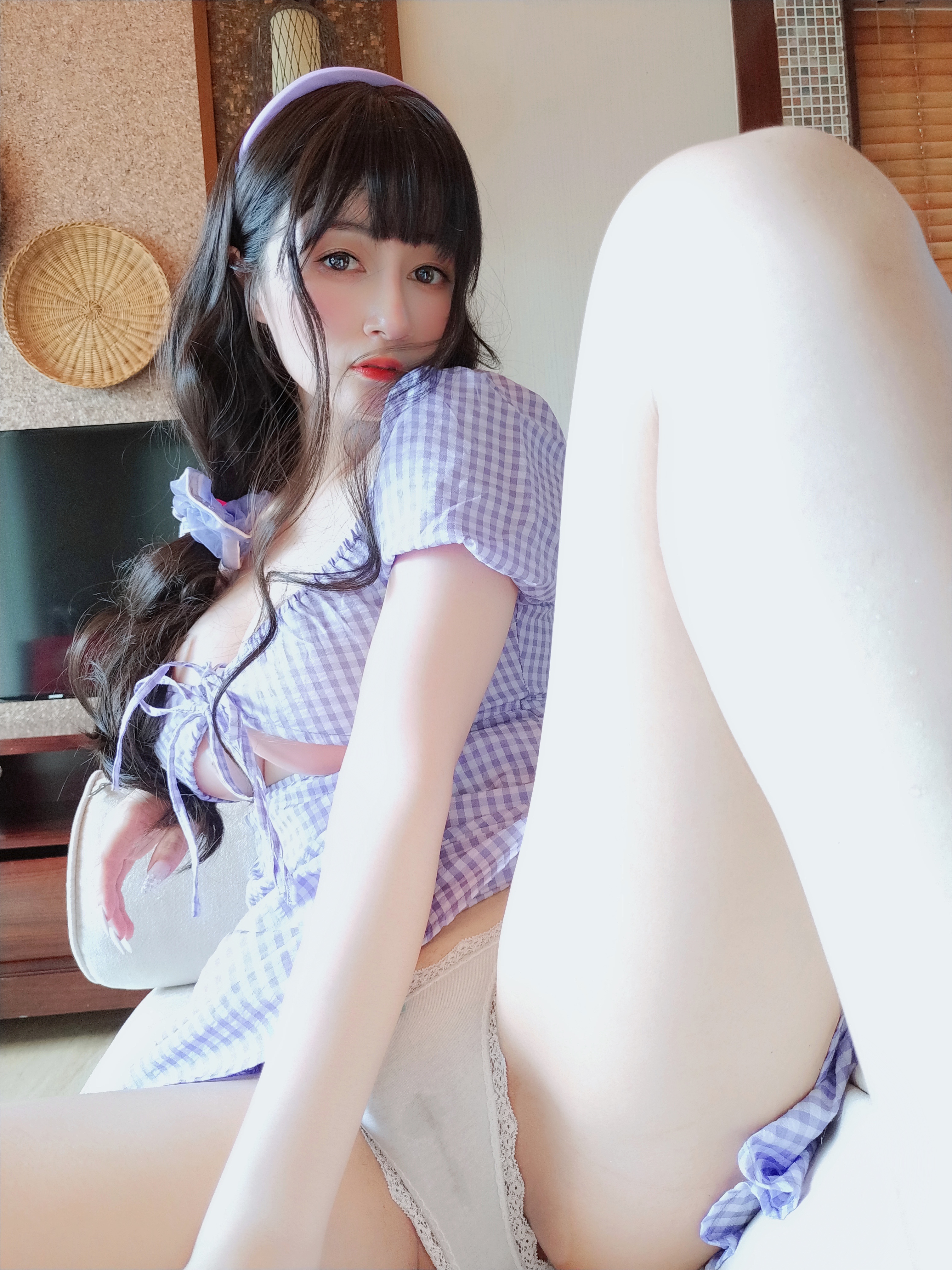 图片[69]-Coser小姐姐白银 NO.138 — 夏日的格子连衣裙[85P+2V367M]-六色网
