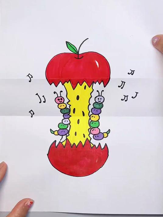 #手工#简单好玩的创意儿童画和孩子一起画画吧