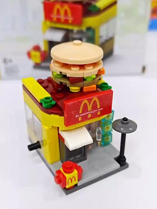 可乐汉堡店模型 颂尼儿童益智拼装积木礼物