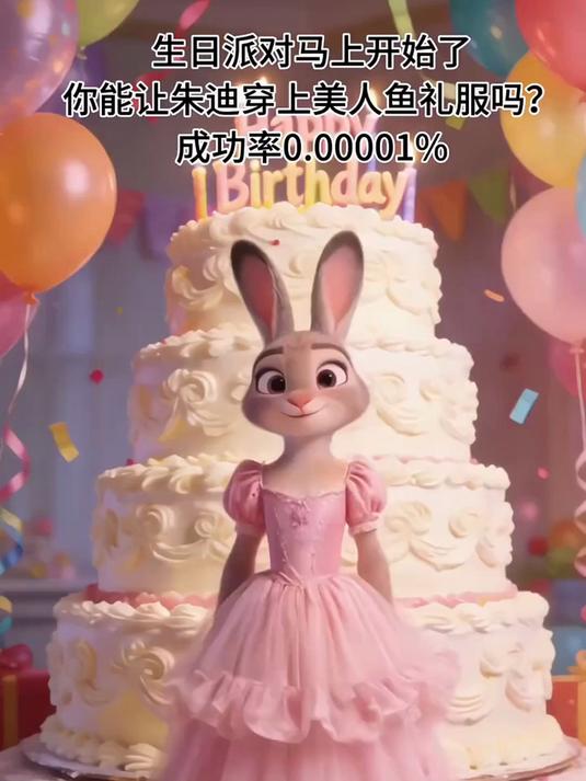生日派对就要开始了,你能帮朱迪穿上美人鱼礼服吗?#暂停挑战 #暂停挑战截图 #疯狂动物城2