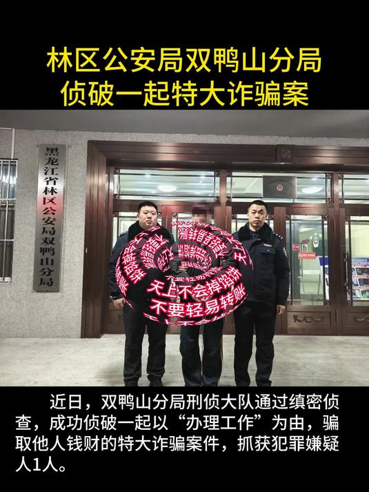 林区公安局双鸭山分局 侦破一起特大诈骗案