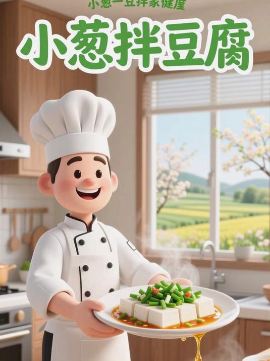 小葱拌豆腐：一清二白爽口小菜