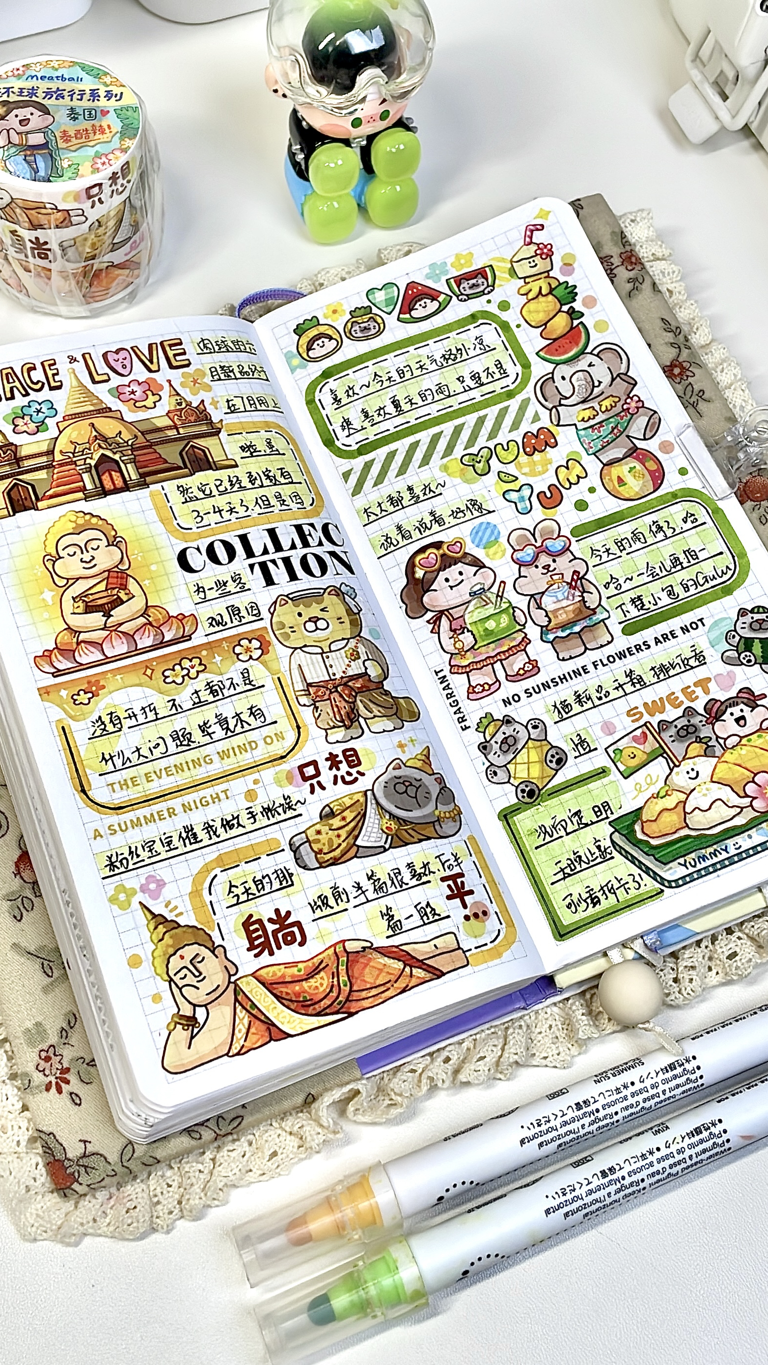 手帐排版|跟着肉球一起去泰国旅游吧～