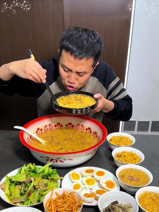 东北粘玉米碴子,少吃点油腻,多吃点粗粮