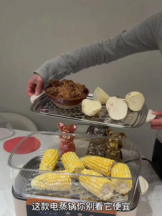 电蒸锅家用三层大容量多功能预约定时2025新款蒸煮一体早餐机