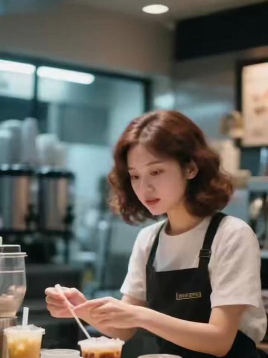 她经营奶茶店超用心，短下巴显脸圆，术后颜值提升