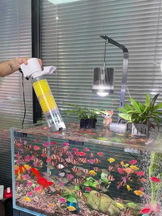 渔友们,还在为鱼缸清洁发愁?这款过滤器,过滤、增氧一步到位!