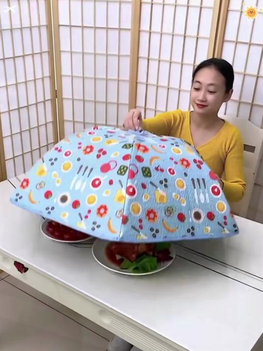 天冷了做好的饭菜容易凉,试试这个折叠保温菜罩,有效保温!推荐