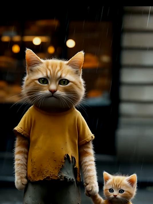 小橘第一次过生日,橘爸带小橘去买生日蛋糕