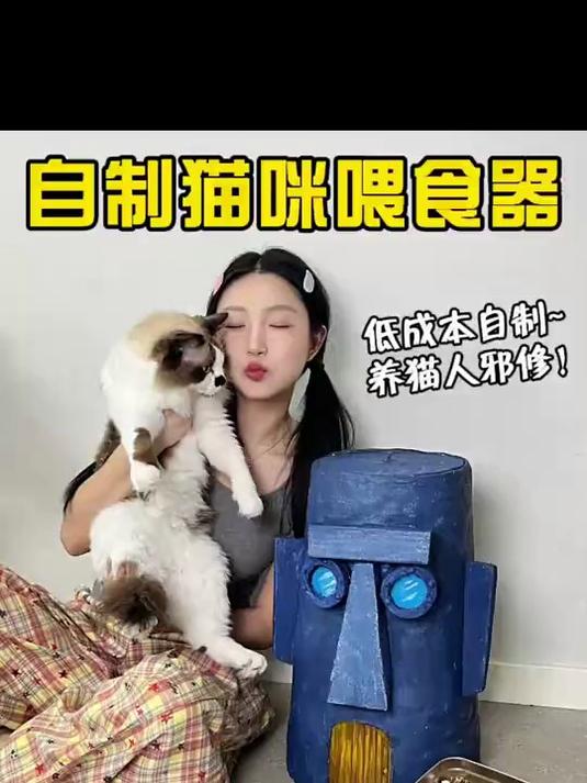 低成本自制猫咪喂食器,属于养猫人的邪修!