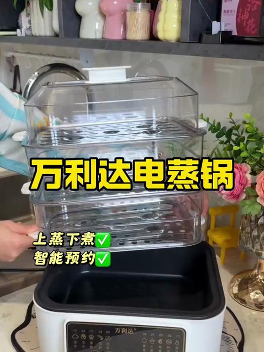 万利达4层的电蒸锅才一百多块,有它蒸煮刷都行,真正的一锅多用