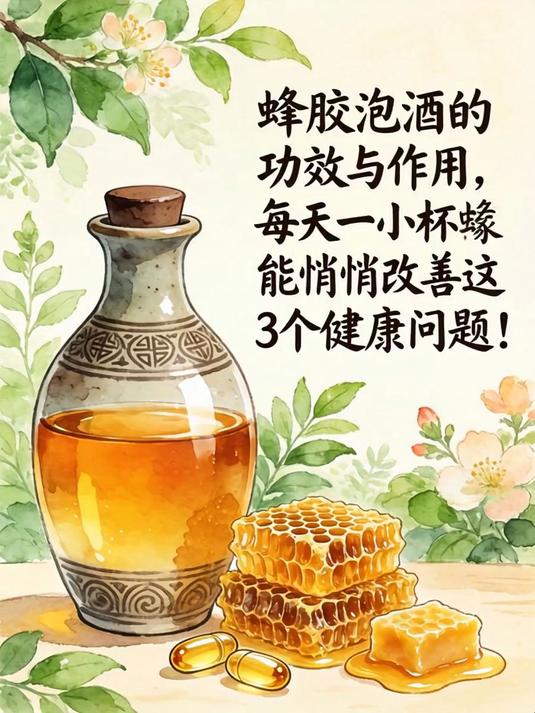 蜂胶泡酒的功效与作用,每天一小杯竟能悄悄改善这3个健康问题!